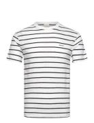 Cotton Linen Stripe Ss T-Shirt White GANT