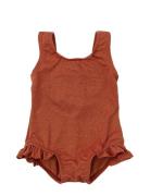 Swimsuit Butterfly Printed Brown Petit Piao
