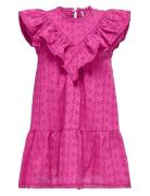 Kmgmargot Life S/L Embroidery Dress Wvn Pink Kids Only