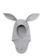 Balaclava Ears Cotton Rib Grey Huttelihut