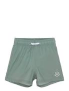 Swim Shorts, Solid Green Color Kids
