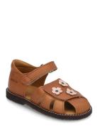 Sandals - Flat - Closed Toe Brown ANGULUS