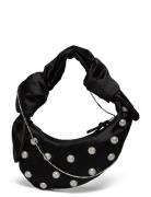 Crystal Studs Knotted Satchel Micro Black STINE GOYA