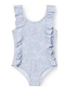 Matdelicia Printed Swimsuit. Grs Blue MINI A TURE