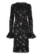 Lace Fitted Midi Dress Black ROTATE Birger Christensen