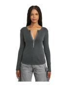Deep V Slim L\S Wmn Grey G-Star RAW