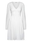 Structure Button Short Dress White Bubbleroom