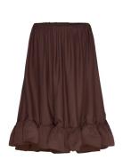 Mikala Strapless Ruffled Mini Dress Brown Malina