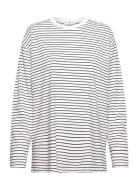 Striped Over D T-Shirt White Mango