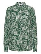 Printed Flowy Shirt Green Mango