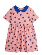 Outlined Hearts Aop Ss Dress Pink Mini Rodini