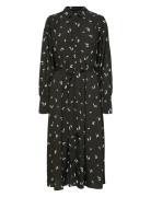 Slfwalda Ls Aop Midi Dress Noos Black Selected