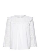Slfviolette 3/4 Broderi Top B White Selected