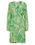 Slffiola Ls Aop Wrap Dress B Green Selected