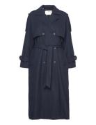 Slfnala Wool Trenchcoat Navy Selected
