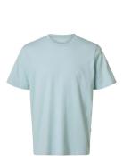 Slhaspen Ss O-Neck Tee Noos Blue Selected