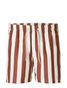 Slhdane Aop Swimshorts Brown Selected