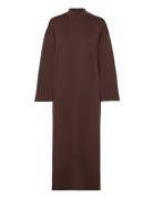 Slfjane Ls Ankle Dress Brown Selected