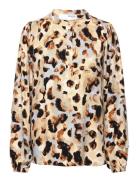 Slfslaila Ls Aop Top B Beige Selected