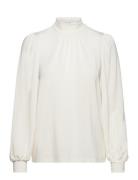 Slfsaya Ls High Neck Top White Selected