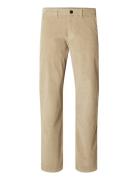 Slh196-Straight Miles Cord Pant W Noos Beige Selected