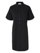 Slfblair 2/4 Short Shirt Dress Noos Black Selected