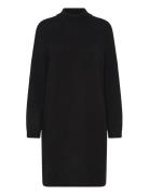 Slflulu Ls High Neck Knit Dress Black Selected