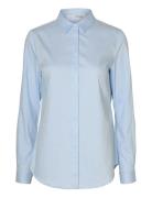 Slfromie Ls Fitted Shirt Noos Blue Selected