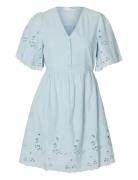 Slfdahlia Ss Short Broderi Dress Noos Blue Selected