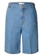 Slfevelyn Hw Bermuda Denim Shorts Blue Selected