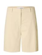 Slfvienna Hw Wide Shorts Cream Selected
