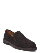Slmblake Suede Penny Loafer Brown Selected