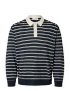Slhtray Ls Knit Merino Relaxed Polo Navy Selected