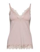 Rwbillie Sl Lace Strap Top Pink Rosemunde