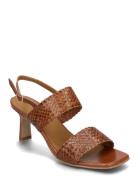 Sandals - Block Heels Brown ANGULUS