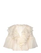 Alexia Organza Frill Blouse Cream Malina