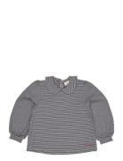 Striped Blouse W. Collar Ls Navy Copenhagen Colors