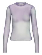Mesh Print Long Sleeve Top Purple Weekday