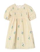 Agnes Flower Ss Dress Yellow Fliink