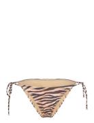 Strappy Printed Bikini Bottoms Navy Monki