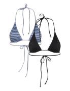 2-Pack Strappy Triangle Bikini Tops Patterned Weekday