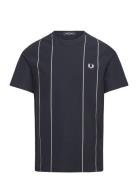 Pinstripe T-Shirt Navy Fred Perry