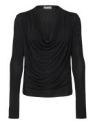 Drape Long Sleeve Top Black Weekday