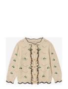 Mela Ruffle Cardigan Cream Fliink