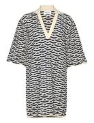 Thyme Structure Knitted Mini Dress Navy Malina