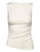Asymmetrical Modal Top White Mango