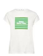 Printed Cotton-Blend T-Shirt White Mango