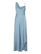 Asymmetrical Creased-Effect Dress Blue Mango