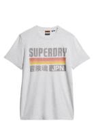 Japan Stripe Relaxed Tee Grey Superdry