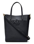 Pebbled Leather Small Cameryn Tote Bag Black Lauren Ralph Lauren